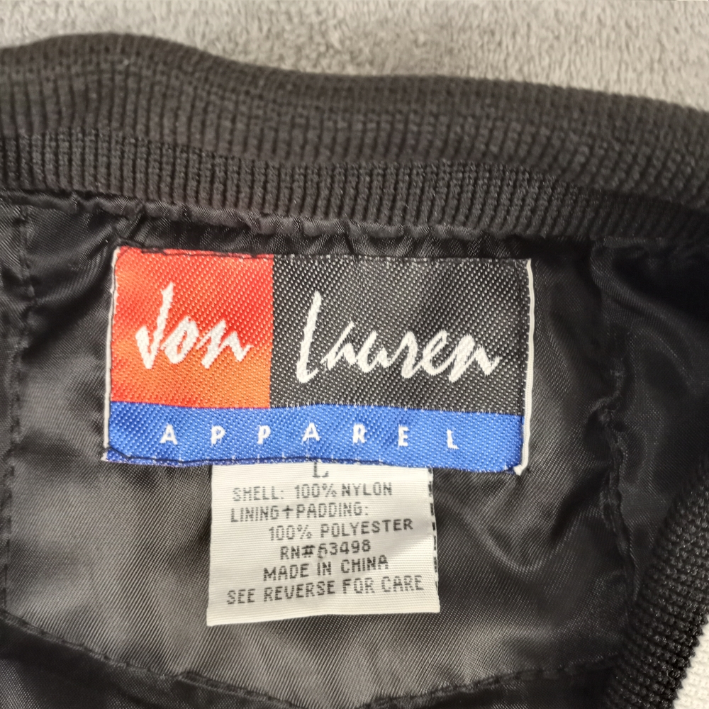 Vintage Jon Lauren Apparel Mens New York Black Varsity Jacket Large - Picture 7 of 16